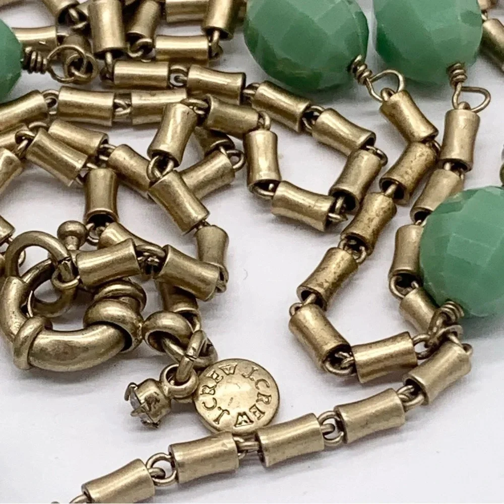 J. Crew Faceted Light Green Beaded Necklace